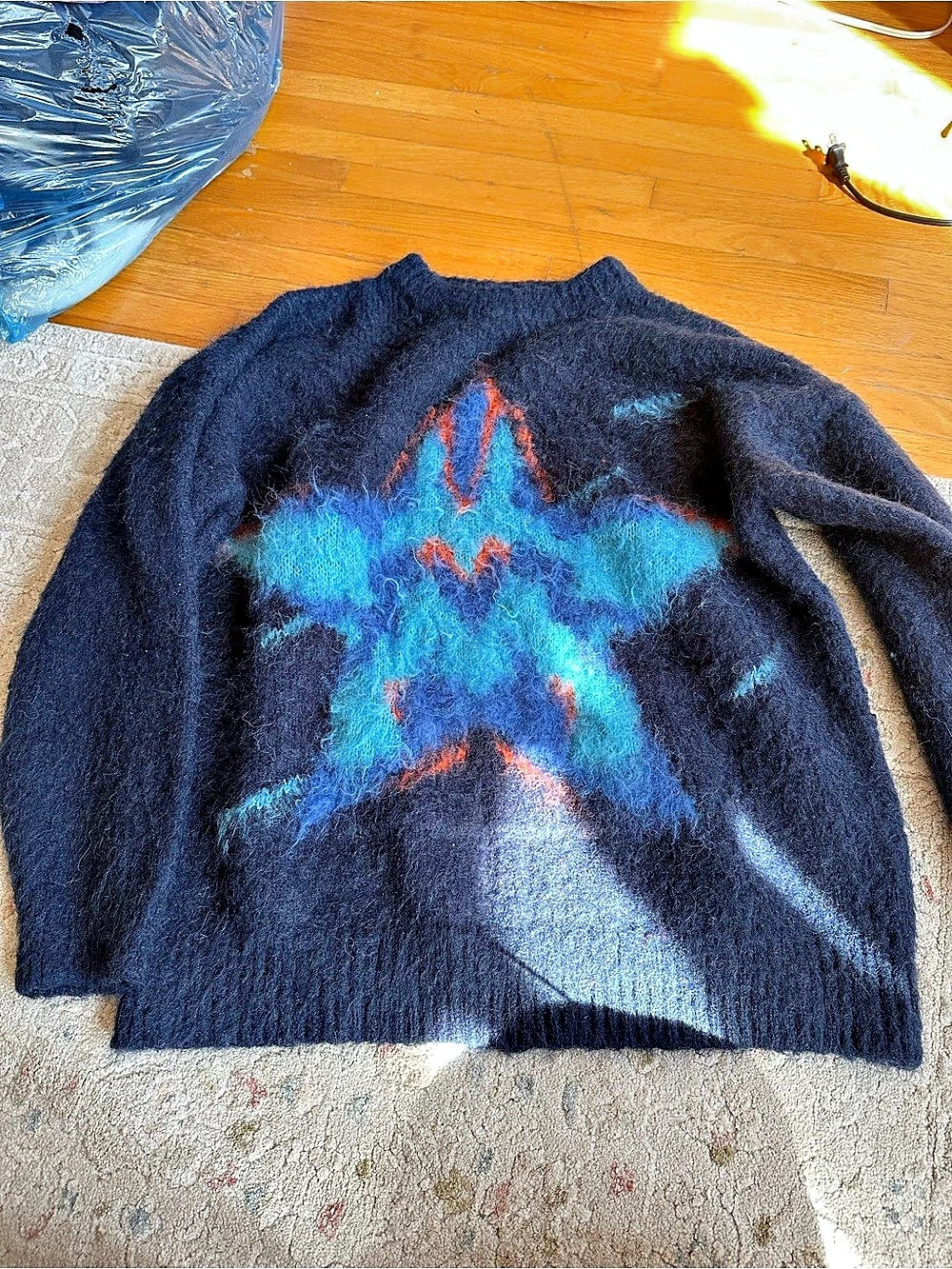 Abstract Graphic Sweater Blue & Black Extra Large